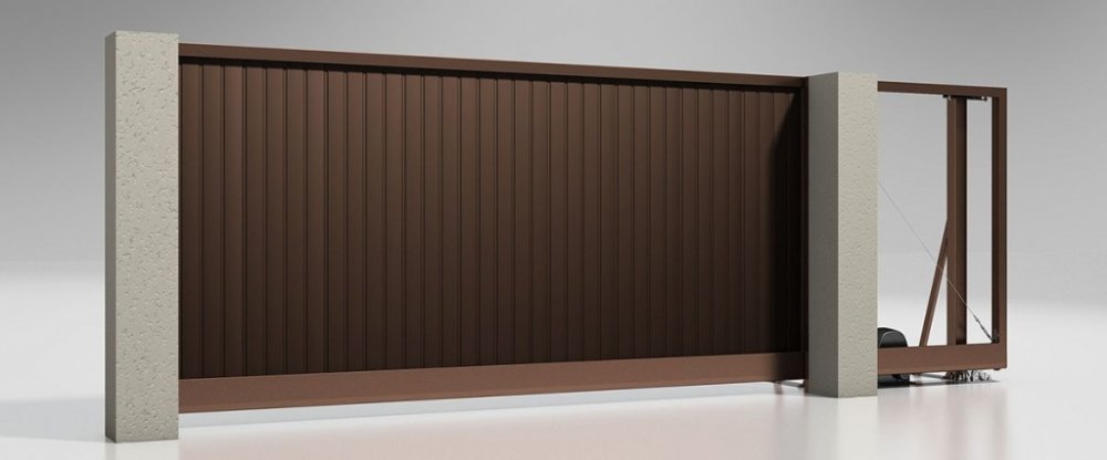 Купить Уличные откатные ворота ALUTECH Prestige 3500×2200 мм